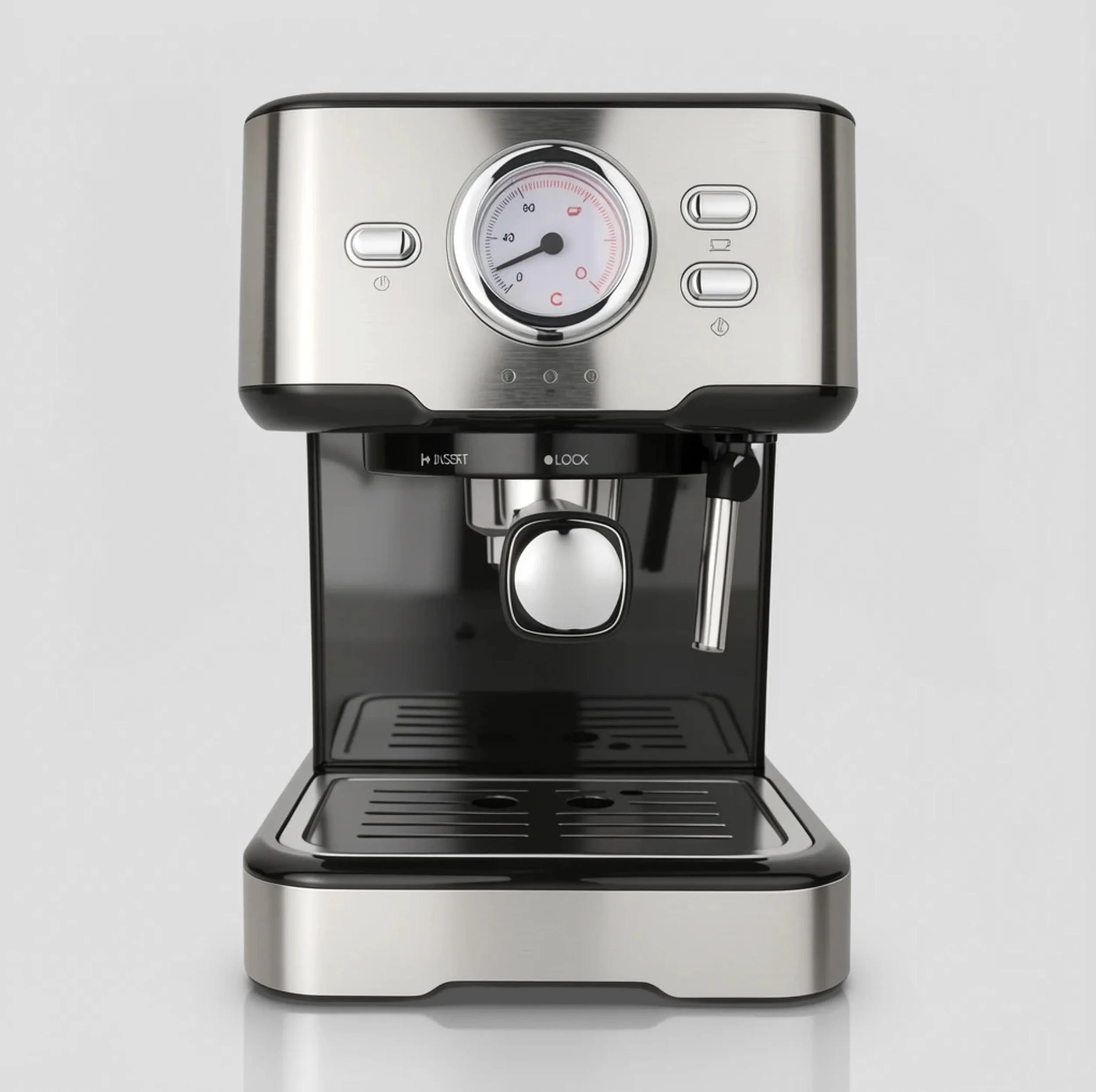 قهوه‌ساز سوئیس پلاس مدل SEM-2220s، با فیلتر استیل ضد زنگ، دارای کف ساز شیر و تنظیم میزان بخاردهی
