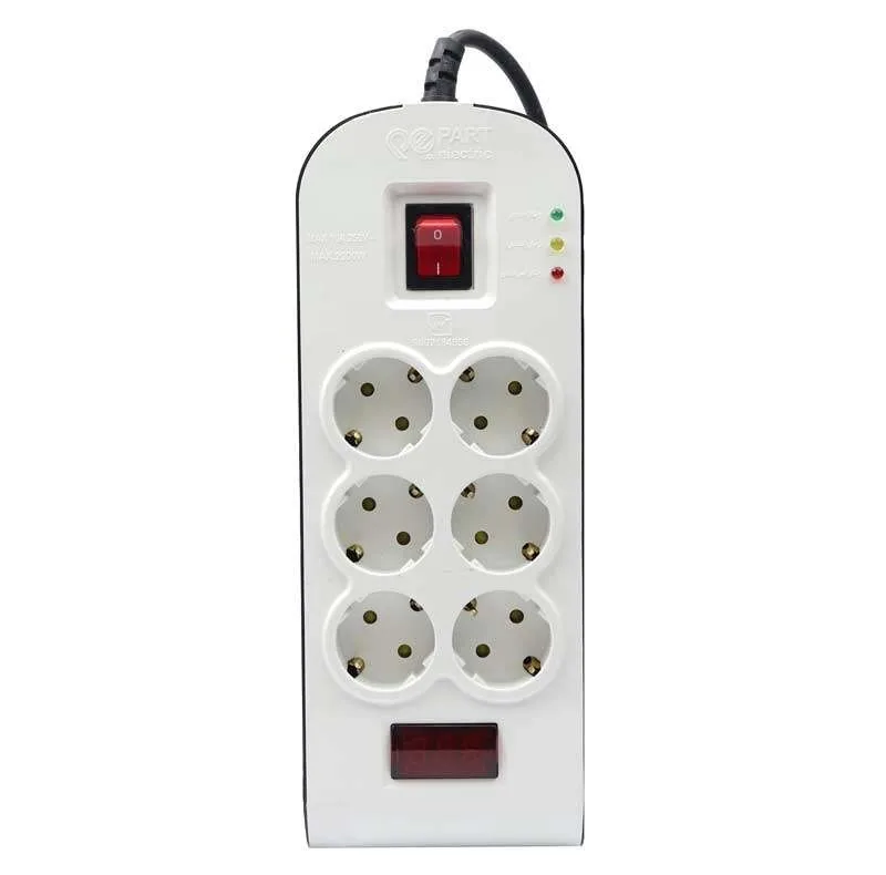 محافظ ولتاژ پارت الکتریک مدل شش خانه کد  P8796
