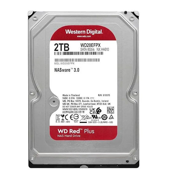 هارددیسک اینترنال وسترن دیجیتال مدل Red Plus WD20EFRX ظرفیت 2 ترابایت