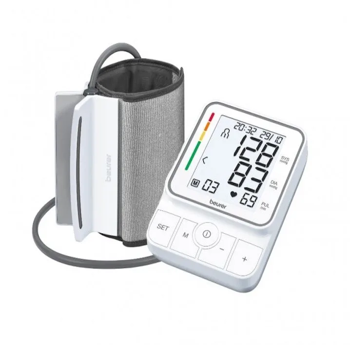 فشارسنج بازویی دیجیتال بیورر مدل BM51 با کاف ابتکاری easyClip، حافظه 100 رکورد برای 2 کاربر، نمایش میانگین نتایج، تشخیص آریتمی و نمایش تاریخ