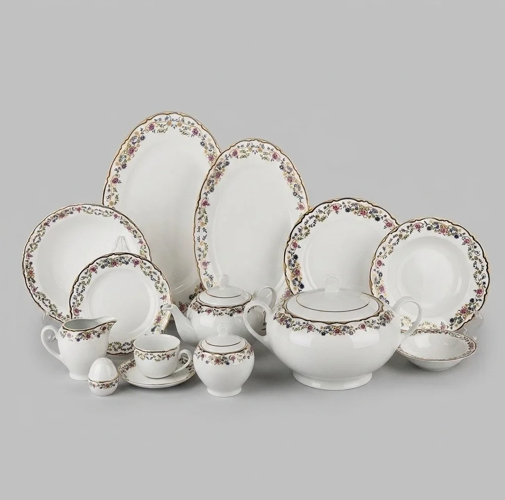 سرویس غذاخوری 102 پارچه چینی زرین ایران سری ایتالیا اف مدل Golestan درجه یک