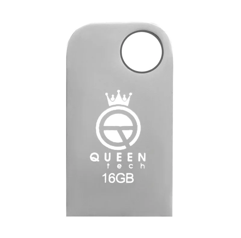 فلش مموری 16 گیگابایتی کوئین تک مدل CELL با رابط USB 2.0، بدنه استیل و مجهز به فناوری COB ضدآب، ضدشوک و لرزش و مقاوم در برابر گردوغبار