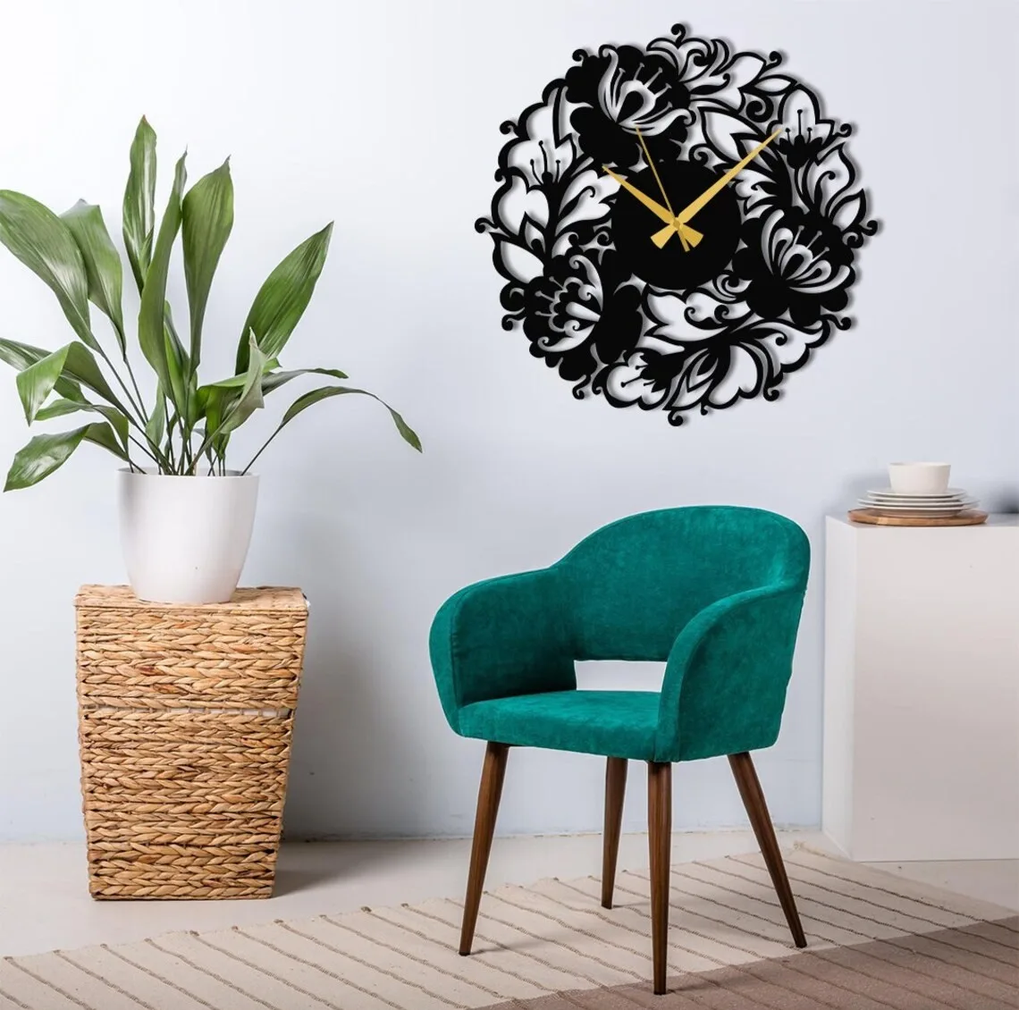 ساعت دیواری طرح گل کد C29