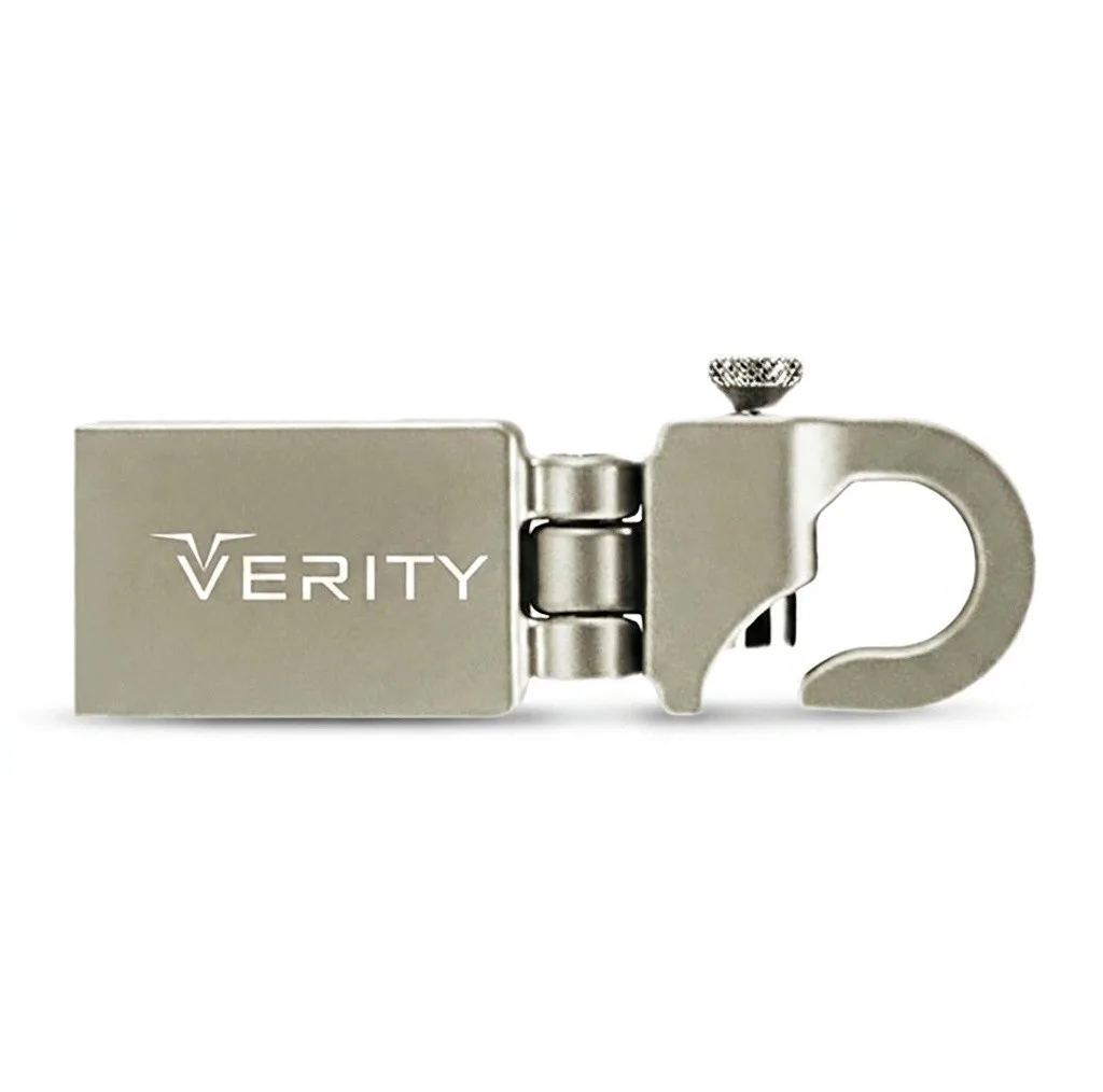 فلش مموری 64 گیگابایت وریتی مدل V806 با رابط USB 2.0 و Type-A، بدنه فلزی مقاوم در برابر آب و ضربه