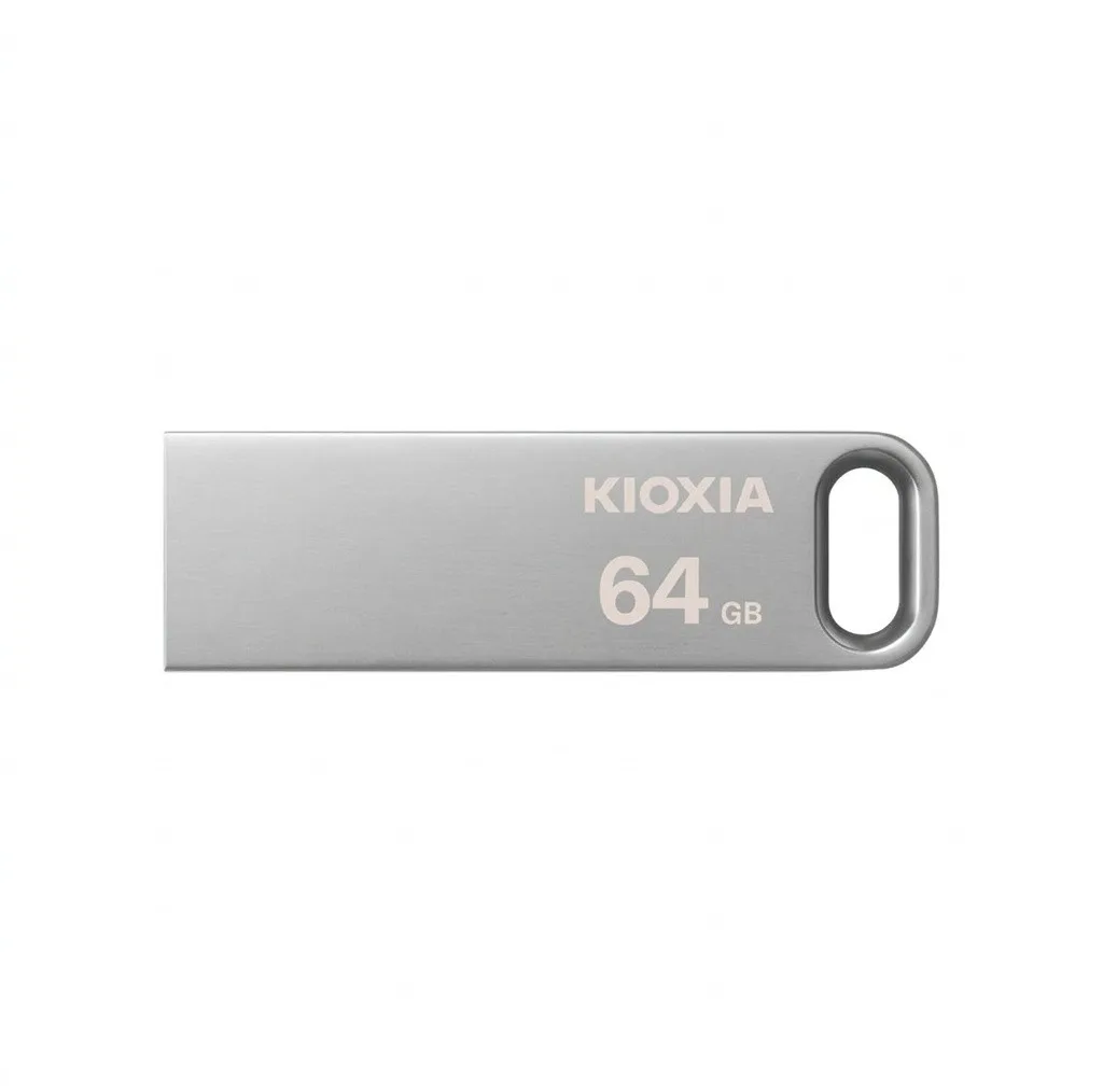فلش مموری کیوکسیا مدل U366 ظرفیت 64 گیگابایت بدنه استیل مقاوم، رابط USB 3.2 سرعت انتقال بالا و حلقه اتصال آسان