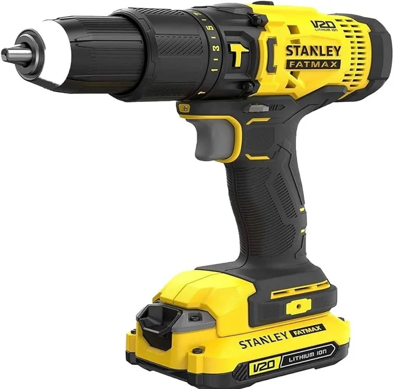 دریل پیچ گوشتی شارژی چکشی سه نظام 13 میلیمتری 18 ولت استنلی مدل FATMAX