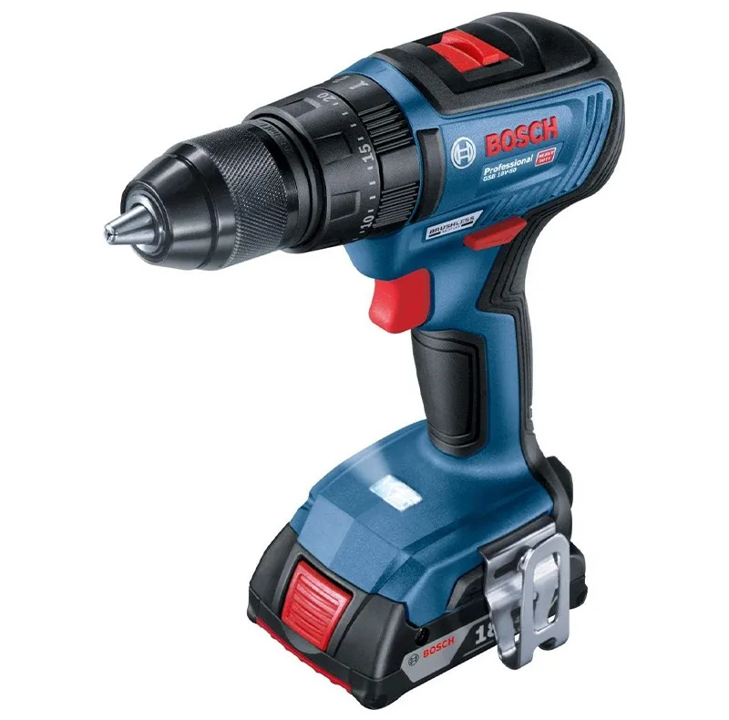 پیچ گوشتی شارژی چکشی 18 ولت بوش مدل فوق هوشمند GSB 18V-50 Brushless + 3 Battery