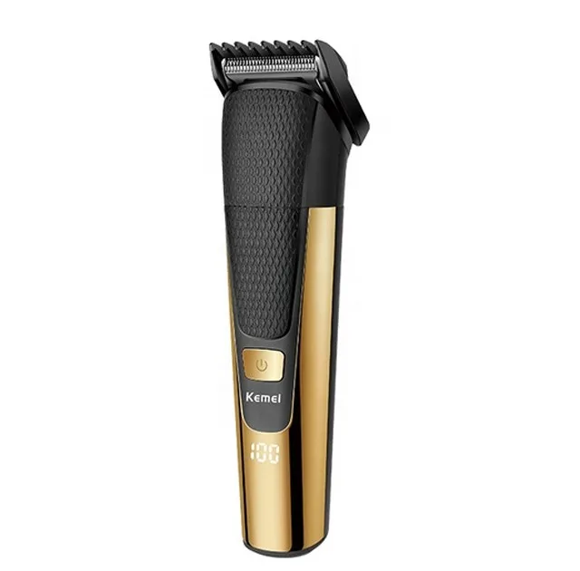 ماشین اصلاح موی سر و صورت کیمی مدل KM-6552، اصلاح به صورت خط زن، نمایش وضعیت باتری، منبع انرژی با باتری، تکنولوژی اصلاح به صورت برش مستقیم، اندازه اصلاح 0.5 تا 12 میلی‌متر، مدت زمان شارژ 120 دقیقه و مدت زمان استفاده پس از شارژ 90 دقیقه، به همراه برس