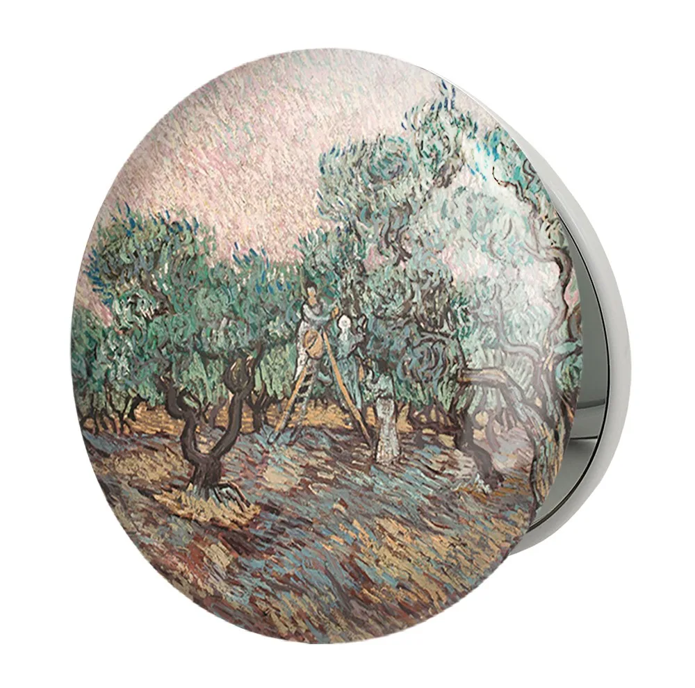 آینه جیبی خندالو طرح زنان در حال چیدن زیتون ونسان ونگوگ (Van Gogh) مدل تاشو کد 36783