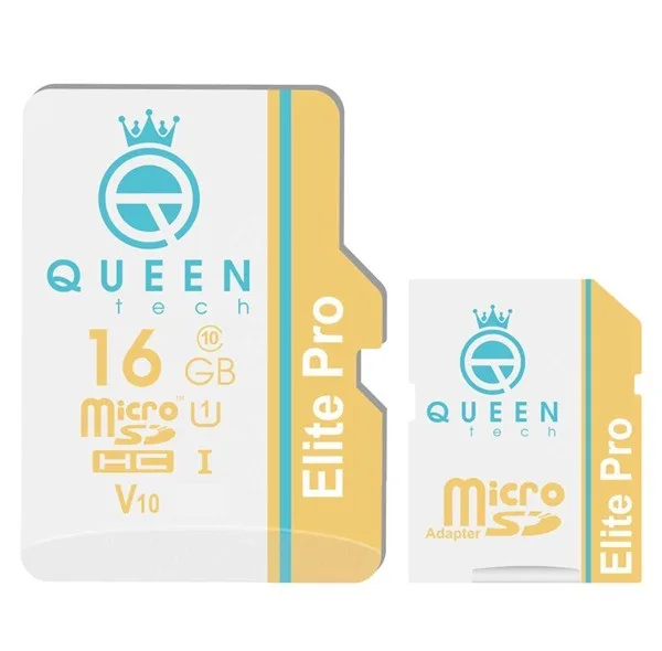 کارت حافظه Micro SDHC کوئین تک مدل Eite pro V10-566X کلاس 10 استاندارد UHS-l U1 سرعت 85mbps ظرفیت 16 گیگابایت به همراه آداپتور SD