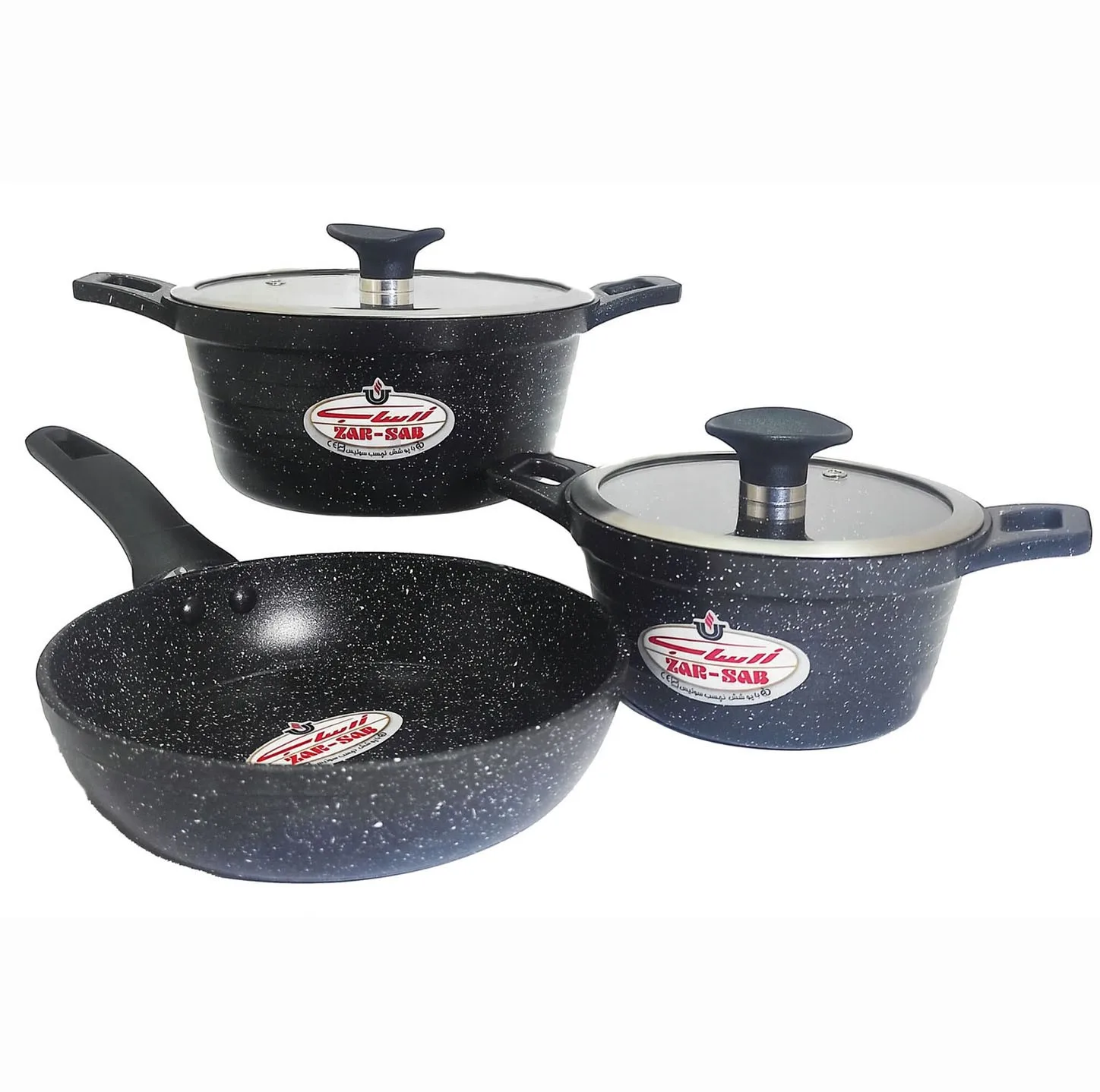 سرویس قابلمه و تابه گرانیتی  5 پارچه زرساب مدل لایم LI-8330